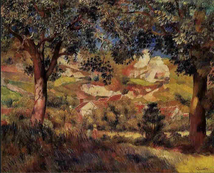 Paysage &agrave; la Roche-guyon par Pierre Auguste Renoir