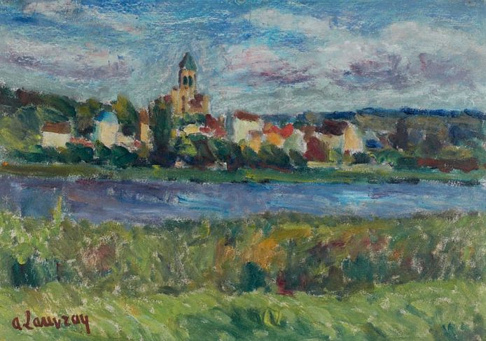 Vue de V&eacute;theuil par Abel Lauvray