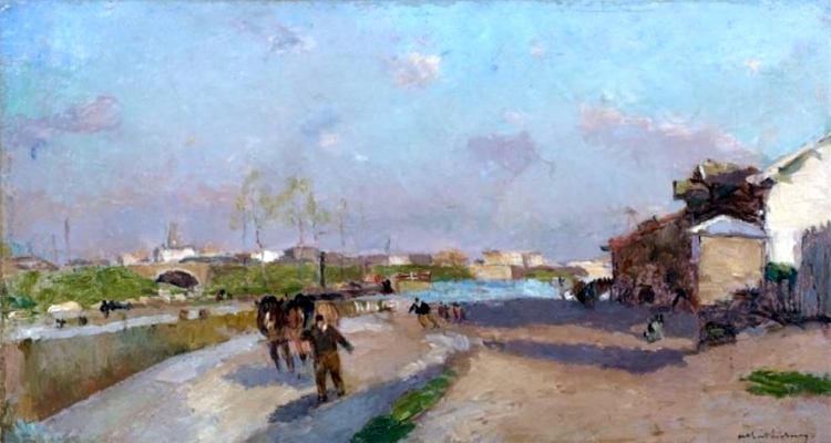 Canal &agrave; Charenton par Albert Lebourg
