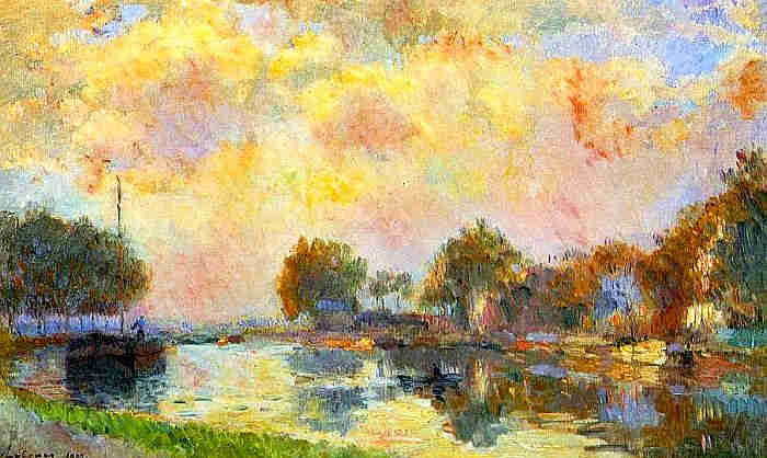 Rives du canal &agrave; Charenton par Albert Lebourg