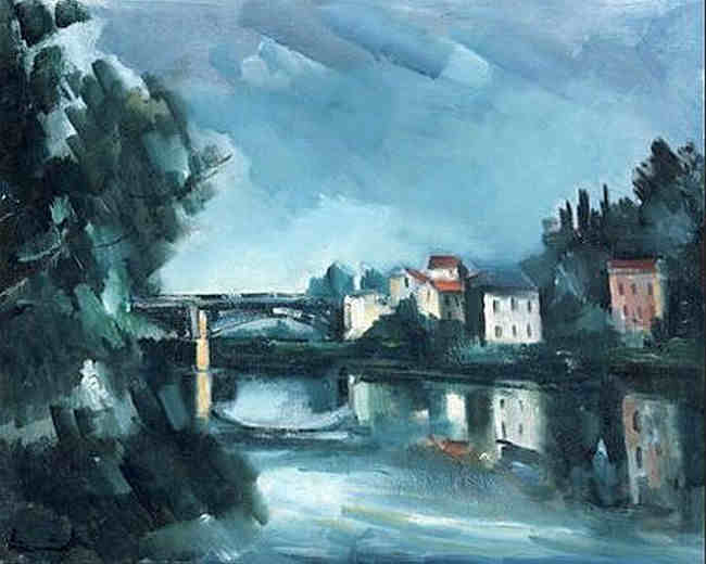 Pont sur la Marne &agrave; Cr&eacute;teil  par Maurice de Vlaminck