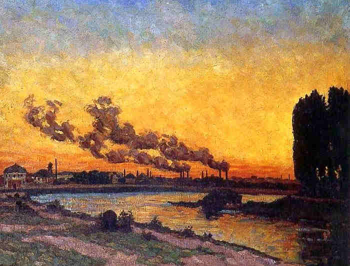 Soleil couchant &agrave; Ivry par Armand Guillaumin