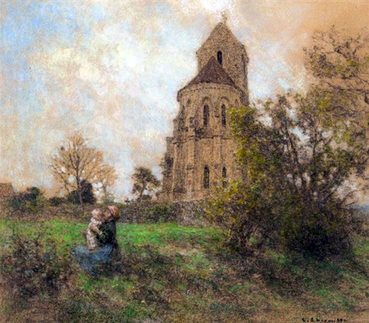 Eglise dde M&eacute;zy par L&eacute;on L'Hermitte