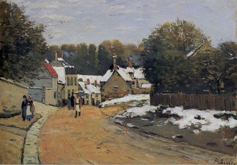 Premi&egrave;re neige &agrave; Louveciennes par Alfred Sisley