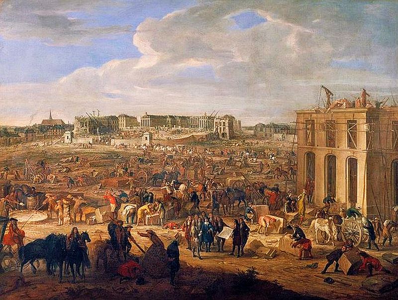 Building of the castle of Versaille by van der Meulen