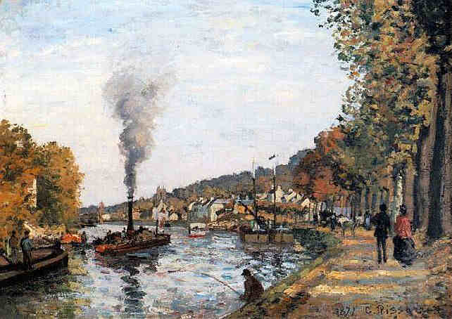 Le lavoir &agrave; Port Marly par Camille Pissaro