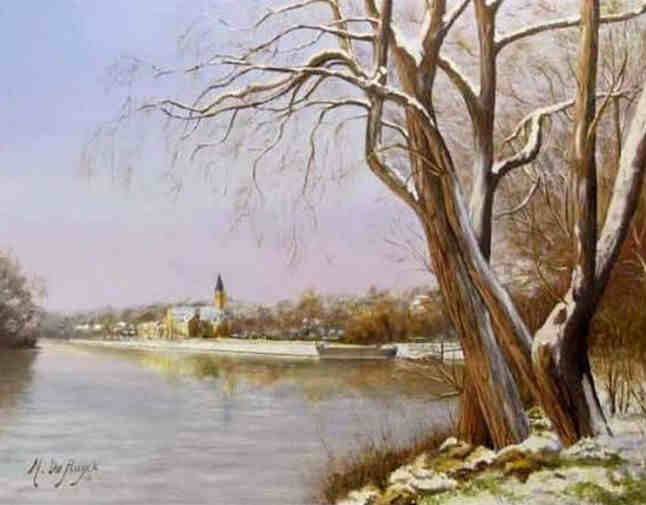 La Seine en hiver &agrave; Andresy par Michel de Ruyck