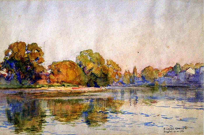 Sc&egrave;ne de rivi&egrave;re en automne &agrave; Bougival par Paul Lecuit Monroy