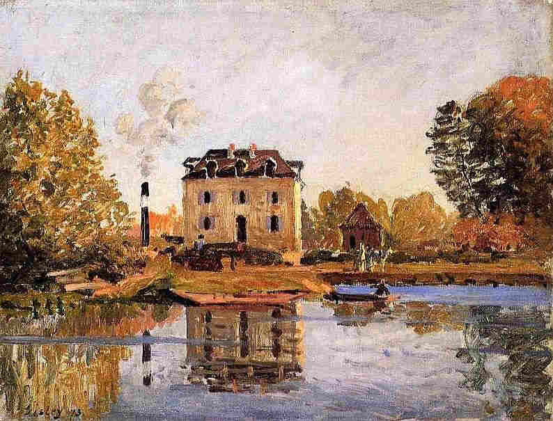 Usine inond&eacute;e &agrave; Bougival par Alfred Sisley