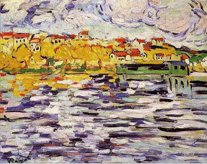 Maisons au  bord de la Seine &agrave; Chatou par Maurice de Vlaminck