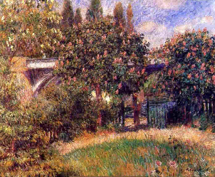 Le pont de cheminde fer &agrave;  Chatou Pierre  Auguste  Renoir