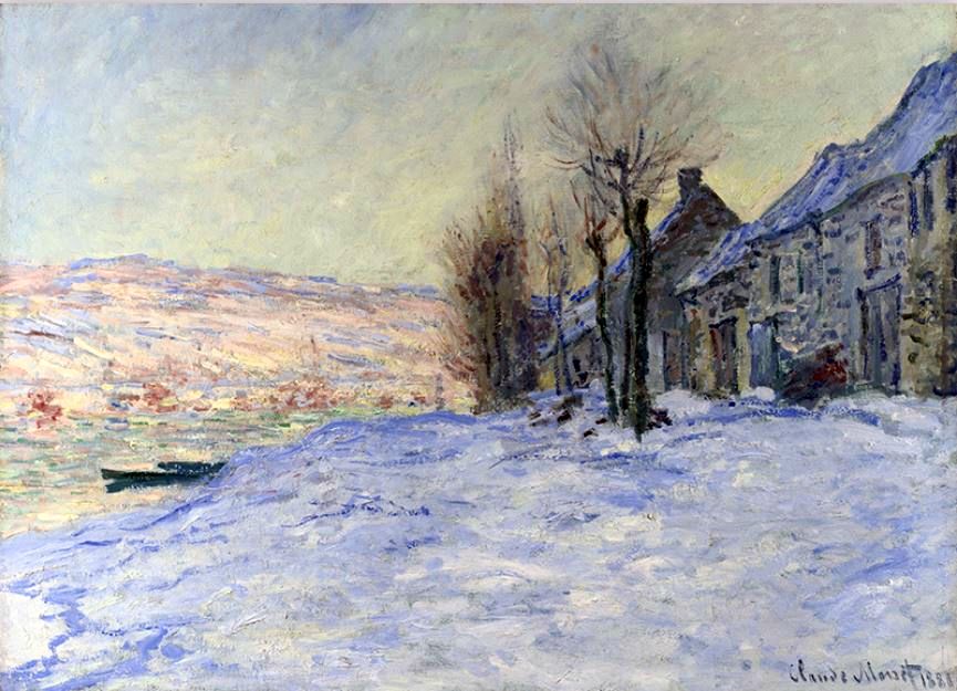 Lavacourt, soleil et neige Lavacourt par Claude Monet par Claude Monet
