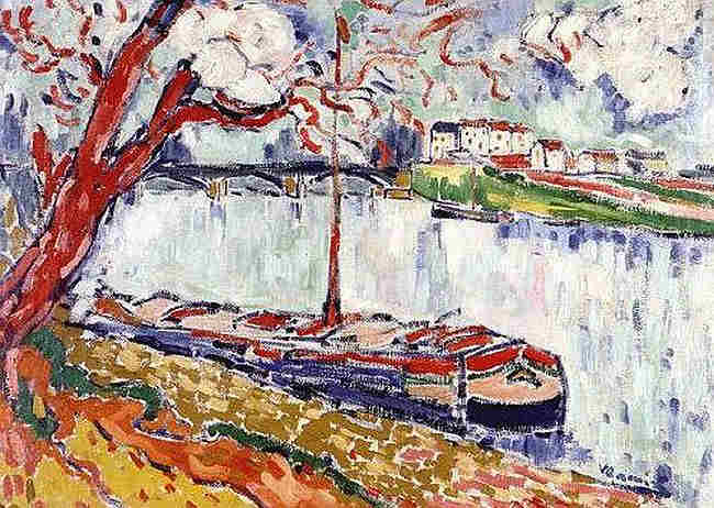 Le  Peck chaland sur la Seine par Maurince e Vlaminck