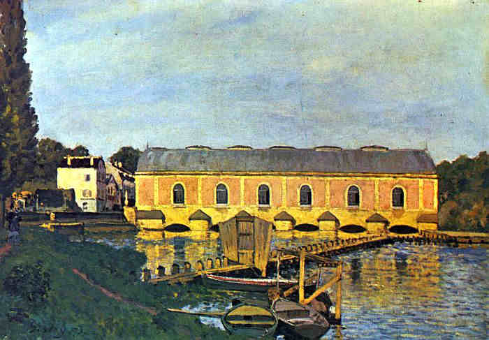 Louveciennes, la machine de Marly &agrave; Voisins  par Alfred Sisley