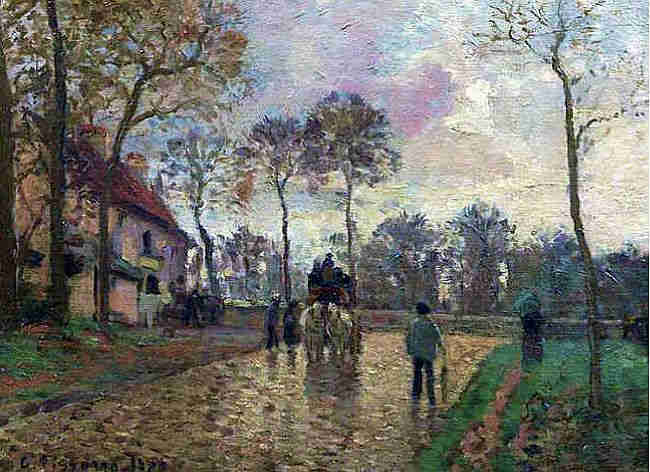 Louveciennes, la diligence  par Camille Pissaro