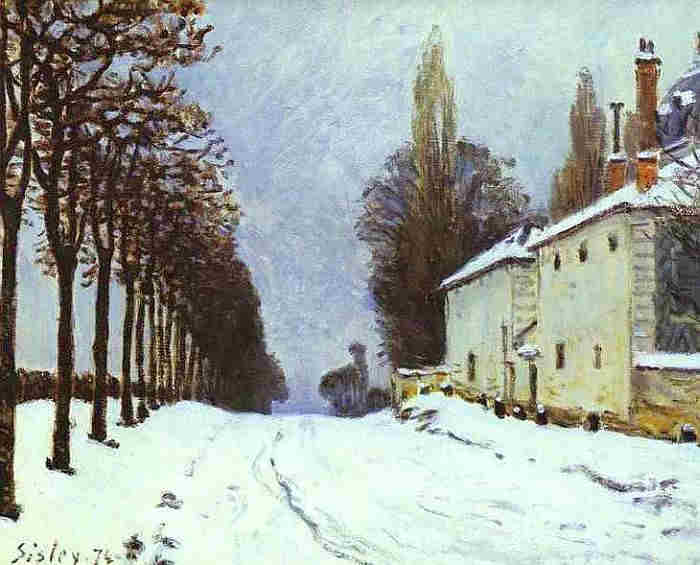 Louveciennes, neige sur la route  par Alfred Sisley 