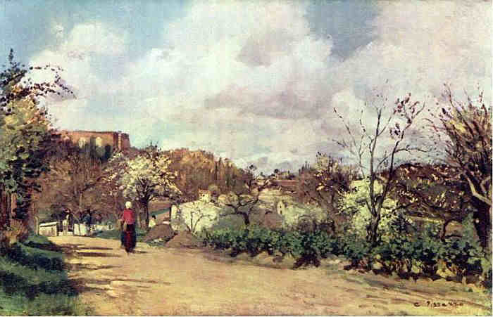 Vue de Louveciennes au  printemps  par Camille Pissaro