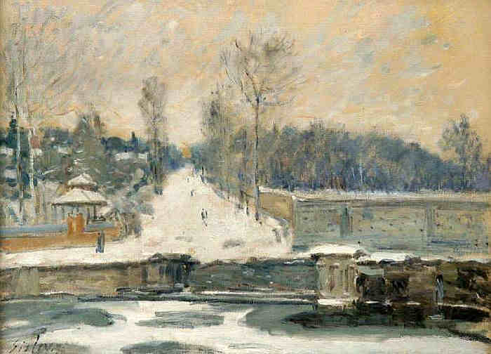  Marly le Roi, le bassin  par Alfred Sisley