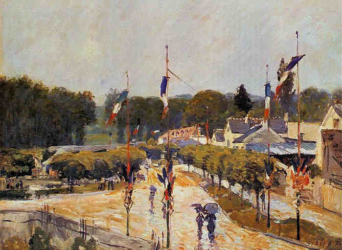 Marly le Roi, 14 juillet par Alfred Sisley