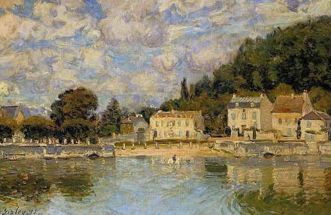 Chevaux s'abreuvant &agrave;  Marly par Alfred Sisley