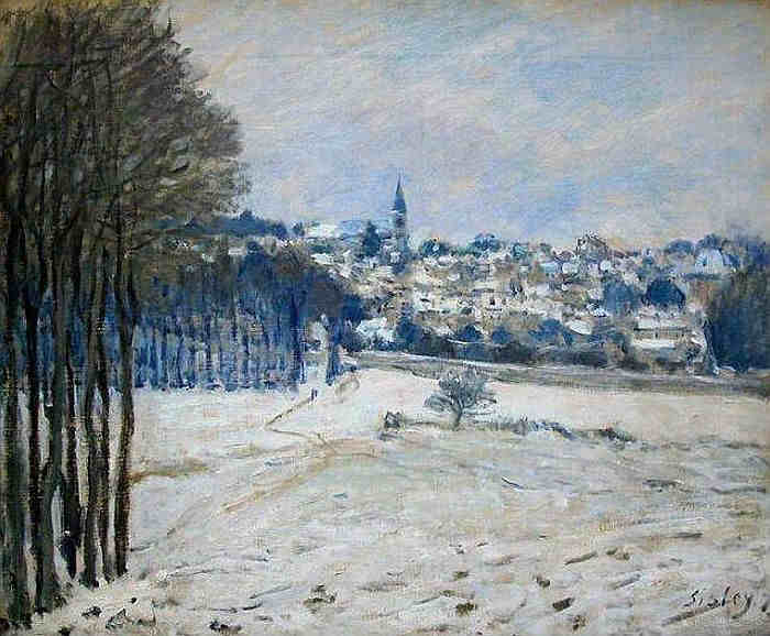Neige &agrave;  Marly par Alfred Sisley