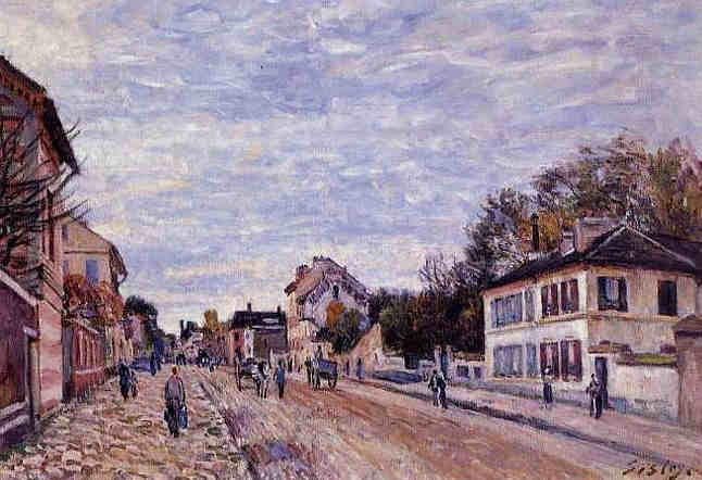  Marly, sc&egrave;ne de rue  par Alfred Sisley