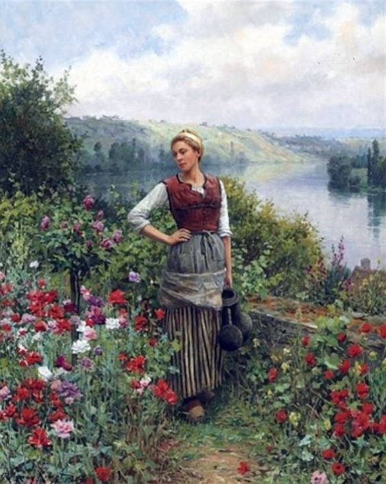 On the terrace at Rolleboise by Daniel Ridgway-knight