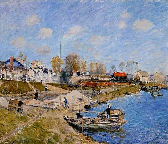 Port Marly, regards vers la machine  par Camille Pissaro