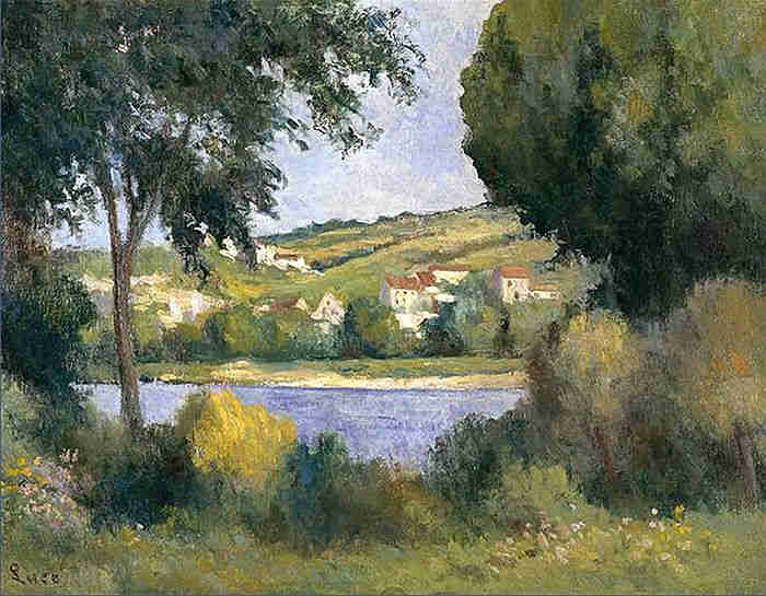 Port  Marly , sabli&egrave;re sur la rive par Alfred Sisley