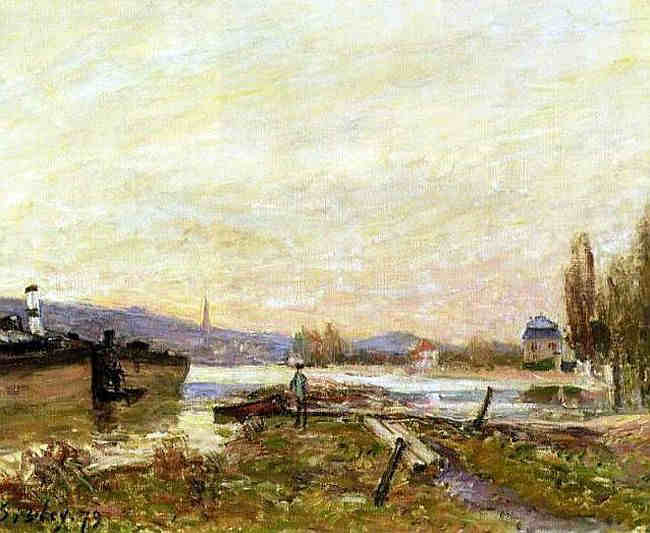Berges de la Seine &agrave; Saint Cloud par Alfred Sisley