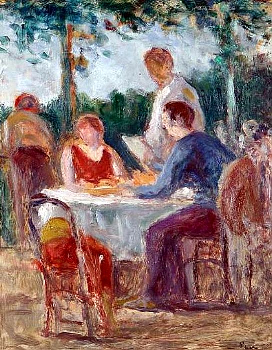 Terrasse &agrave; Rolleboise par Maximilien Luce
